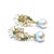 1990s Bochic “Orient” Vintage Natural Emerald & Pearl Earrings Set 18K Gold & Silver For Sale - Image 5 of 5