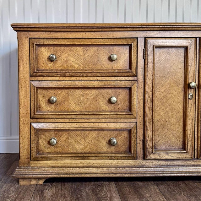 Vintage Parquet Herringbone Farmhouse-Style Dresser For Sale - Image 9 of 9