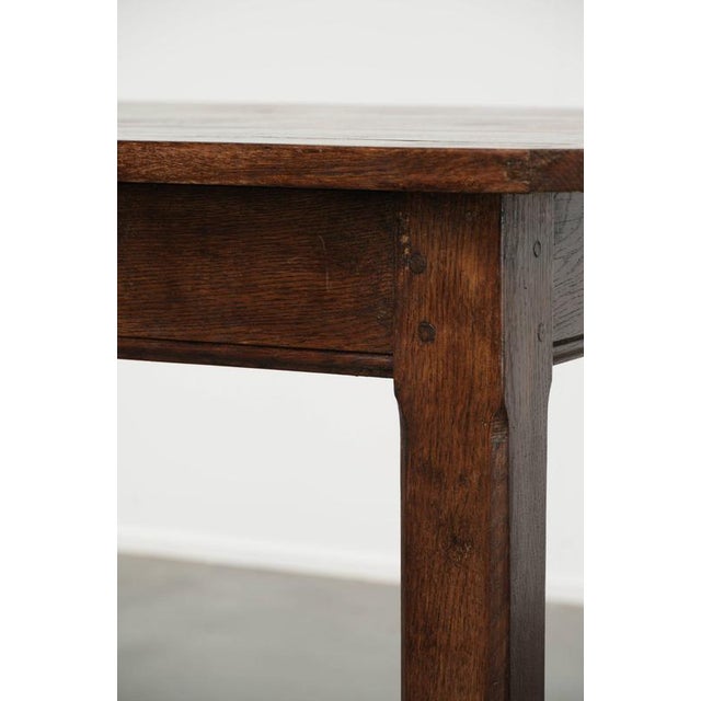 Antique French Farmhouse Oak Dining Table with Drawer For Sale - Image 11 of 14