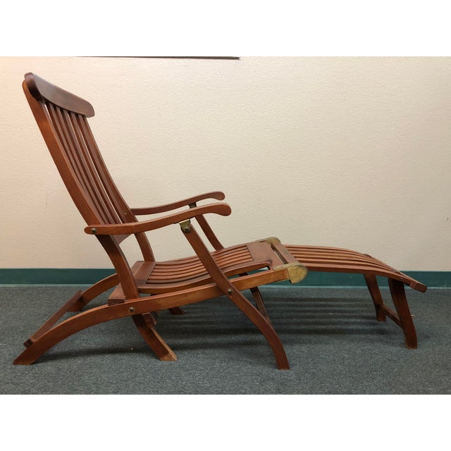 1930s Vintage S.S. New Amsterdam Folding Teak Lounge Chair Chairish