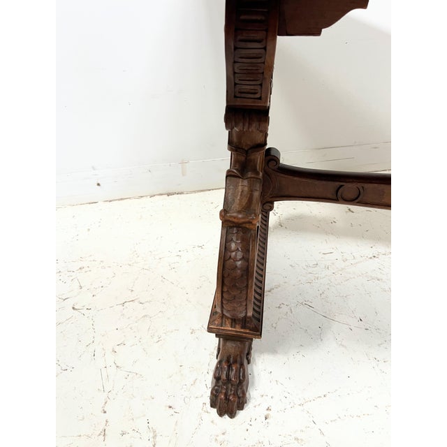 20th Century Renaissance Carved Walnut Dining Table For Sale - Image 9 of 18