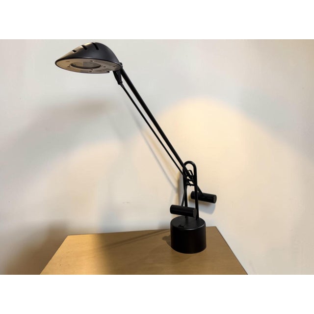 Vintage 1990s Postmodern Black Counterbalance Adjustable Halogen Desk Lamp For Sale In Miami - Image 6 of 11