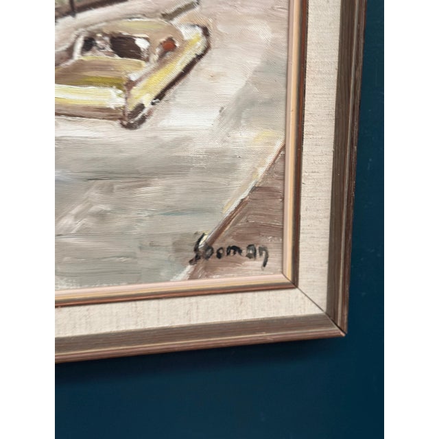 Sooman, City Life II, 1960s, Oil Painting on Canvas, Framed For Sale - Image 7 of 13