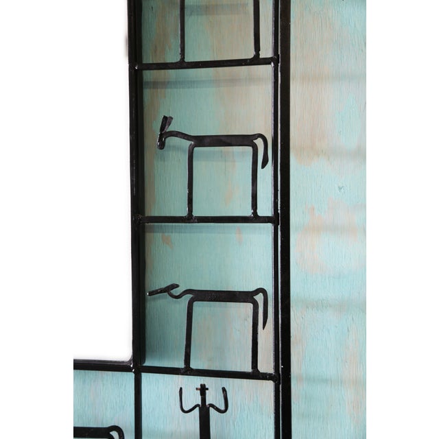 Mid-Century Modern Designer Iron Mirror After Frederic Weinberg 2000's Pier1 Imports For Sale - Image 3 of 6