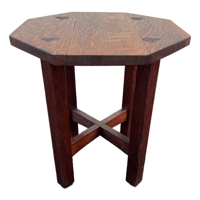 Antique L & Jg Stickley Arts & Crafts Oak Tabouret Table- C. 1910 For Sale