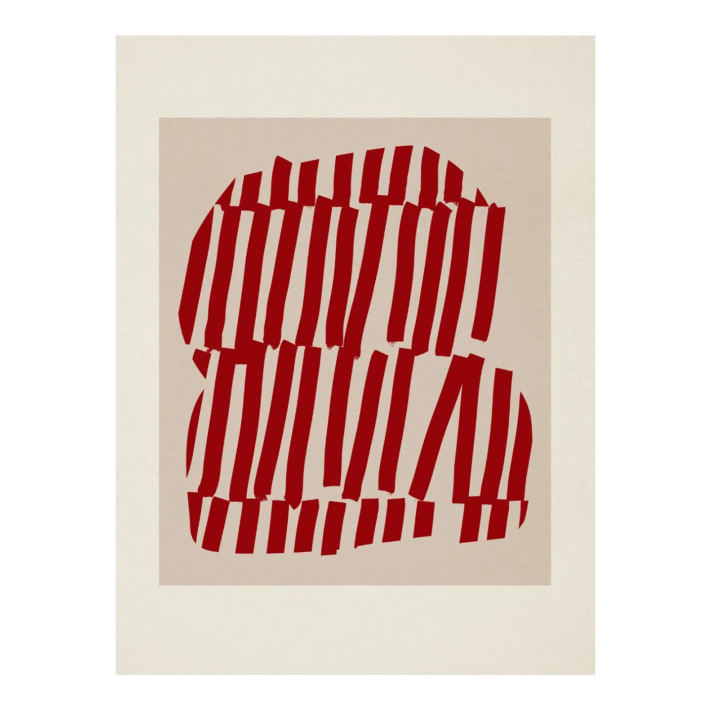 Contemporary Abstract Red Composition Giclee Print | Chairish