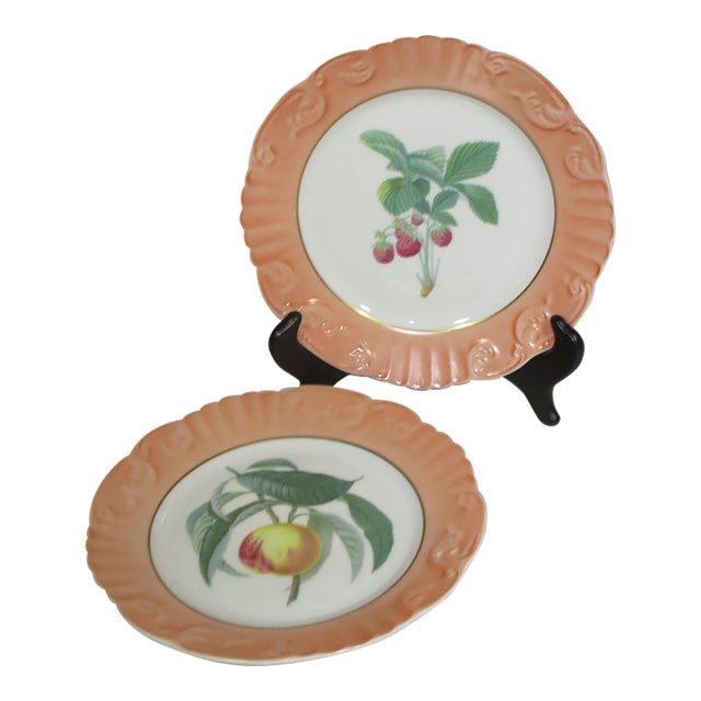 Mottahedeh Summer Fruit Salid Plates, Pair For Sale