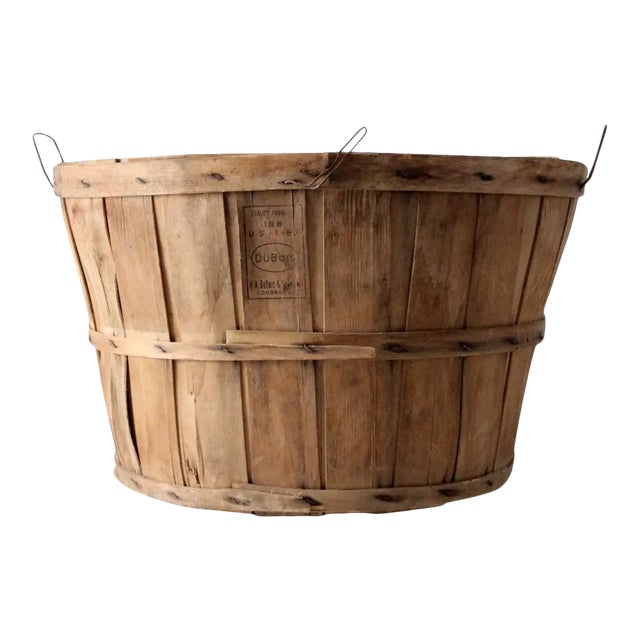 Vintage Wooden Orchard Basket Chairish
