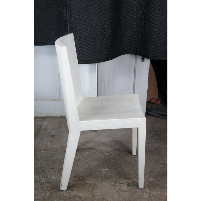 6 Karl Springer 1986 JMF Lizard Print Leather Dining Chairs Minimalis Modern MCM For Sale - Image 6 of 16