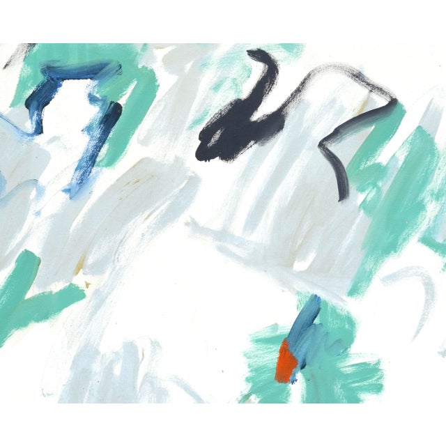 Expressive and dynamic large-scale abstract expressionist painting by D.S. Silver (American, 20th Century), c.1985. Big...