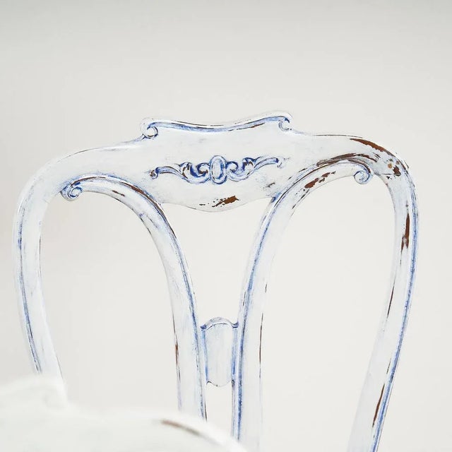 Upholstered Wood Chairs, Set of 6 For Sale - Image 5 of 9