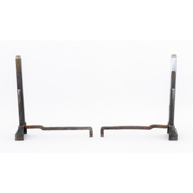 Early 20th Century Donald Deskey Art Deco Skyscraper Andirons, Pair For Sale - Image 5 of 6