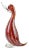 Vintage Murano Sommerso Red Bands Silver Leaf Italian Art Glass Duck Bird Figurine Sculpture For Sale
