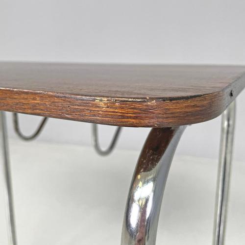 Mid-Century Italian Modern Wood and Metal Coffee Table with Newspaper Hook, 1950s For Sale - Image 11 of 18