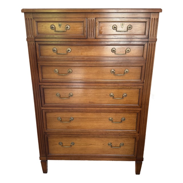 1960s Henredon Tall Vintage Chest French Neoclassical Louis XVI Style: Superb Condition For Sale