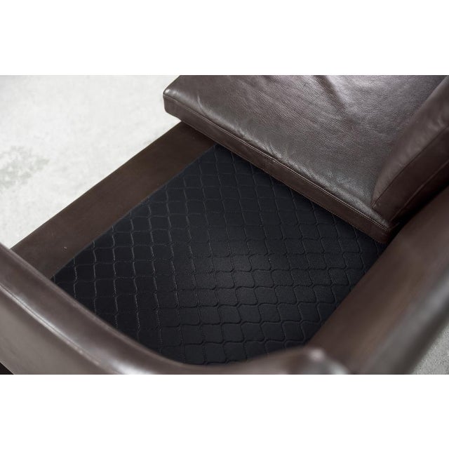 3-Seater Chocolate Leather Sofa, 1960s For Sale - Image 10 of 18