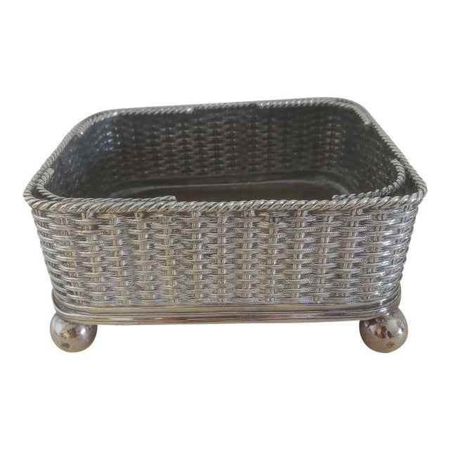Early 20th Century Mappin & Webb Silverplate Decorative Basket For Sale
