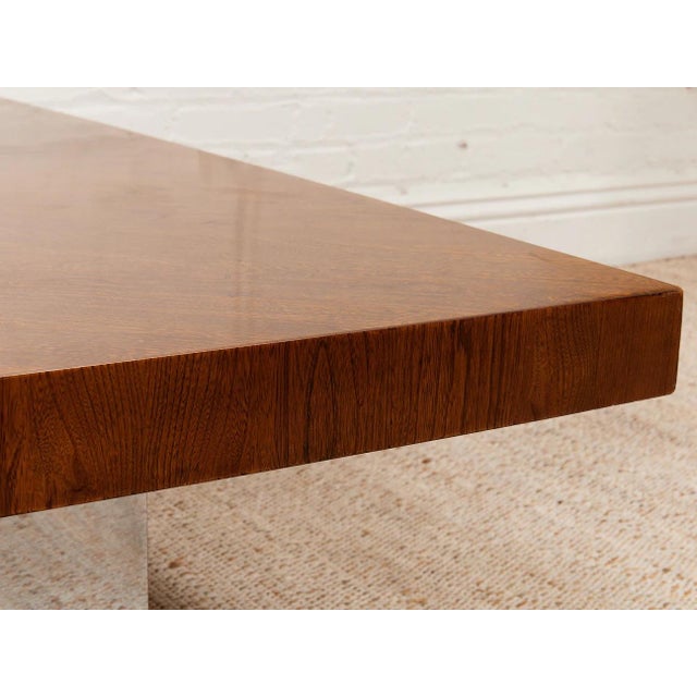 Walnut Burlwood 1970’s Chrome Base Table For Sale - Image 10 of 11