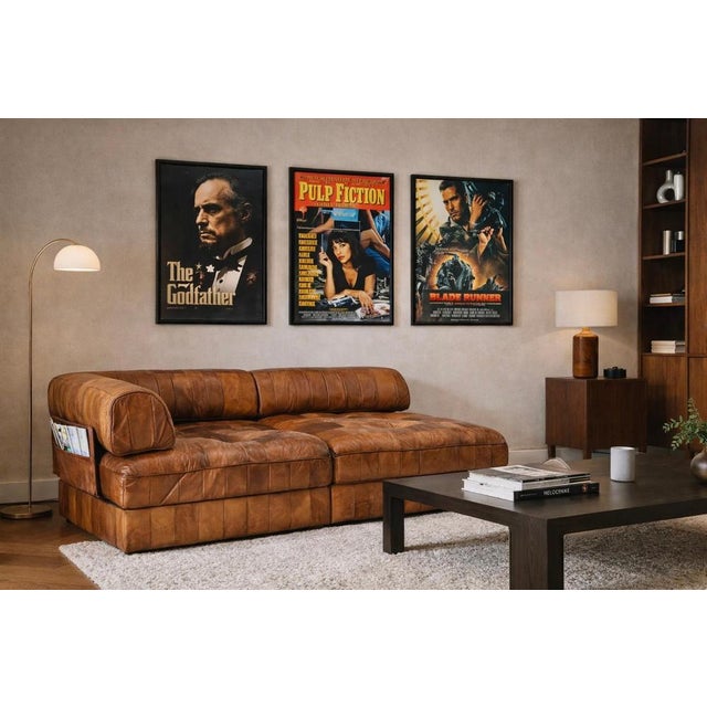 Introducing this gorgeous cognac tan leather ds88 landscape daybed / sofa by de sede in patchwork. The item features 8...