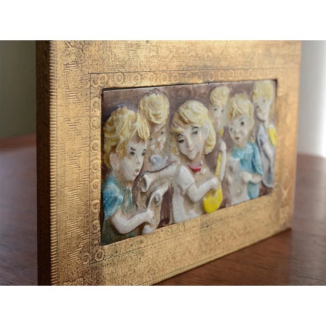 Mid Century Italian Ceramic Children Choir Wall Plaque For Sale In San Francisco - Image 6 of 8