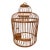 Vintage Asian Round Bird Cage Bamboo & Carved Wood Hanging or Tabletop For Sale