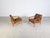Brown Mid-Century Easy Chairs in Walnut, 1970s, Set of 2 For Sale - Image 8 of 12