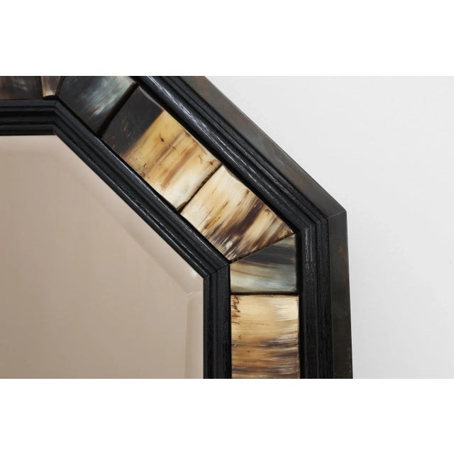 Beige Octagonal Mirror with Horn from Anthony Redmile, United Kingdom, 1980s For Sale - Image 8 of 13