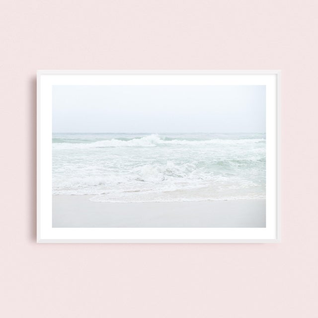 Paper Contemporary Minimalist Beach Photograph, Large 54 X 36" Fine Art Photography Print, 'Neutral Waves' Coastal Artwork For Sale - Image 7 of 7