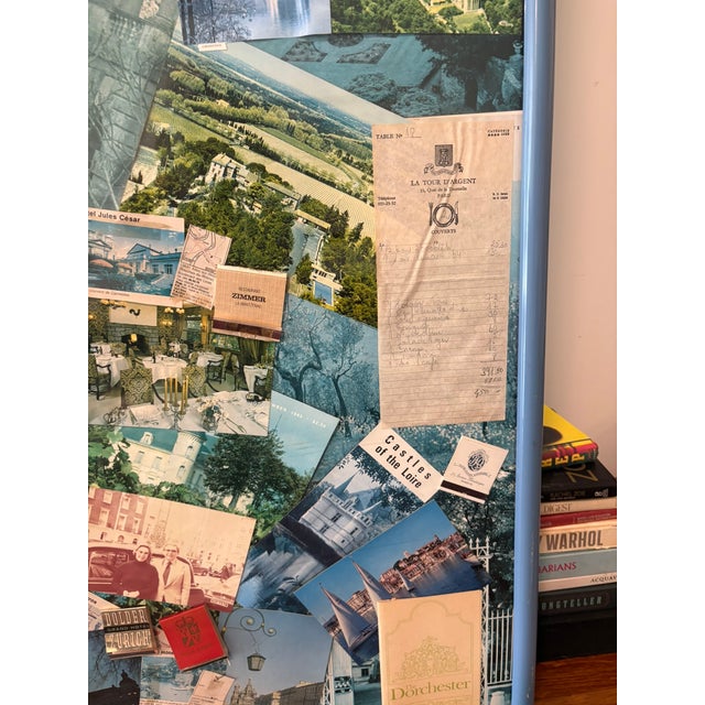 Mid-Century Modern Vintage 1970s European Grand Tour Travel Ephemera Collage Mix Media Art For Sale - Image 3 of 12