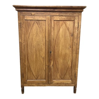 Vintage Reclaimed Teak Two Door Wood Armoire For Sale