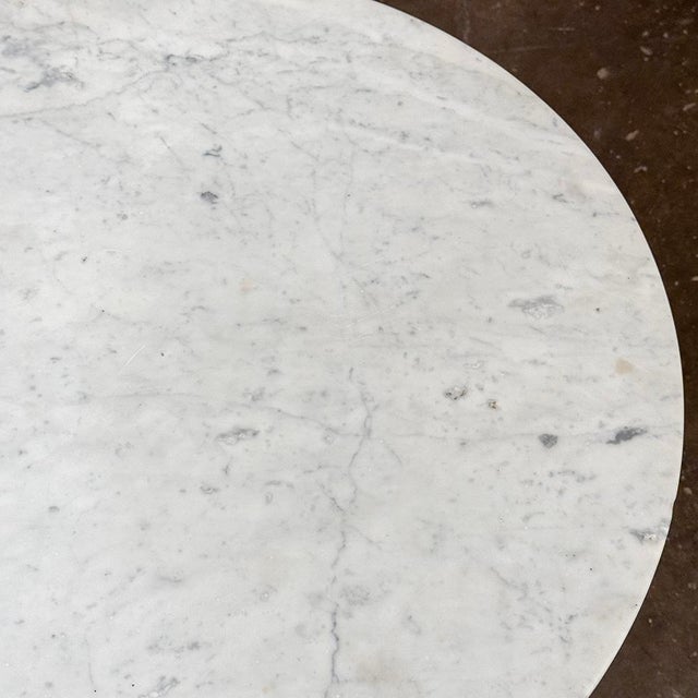 19th Century French Louis Philippe Period Mahogany Center Table With Original Carrara Marble Top For Sale - Image 16 of 16