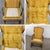 Mid-20th Century Rustic Colonial Style High Wingback Fireside Chair Oak Frame Gold Stripe Fabric For Sale - Image 16 of 18