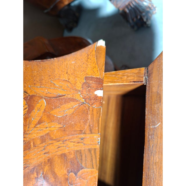 Vintage Dutch Baroque Triptych Drop-Leaf Cabinet and Inlaid Nightstands, 1920s, Set of 3 For Sale - Image 14 of 18