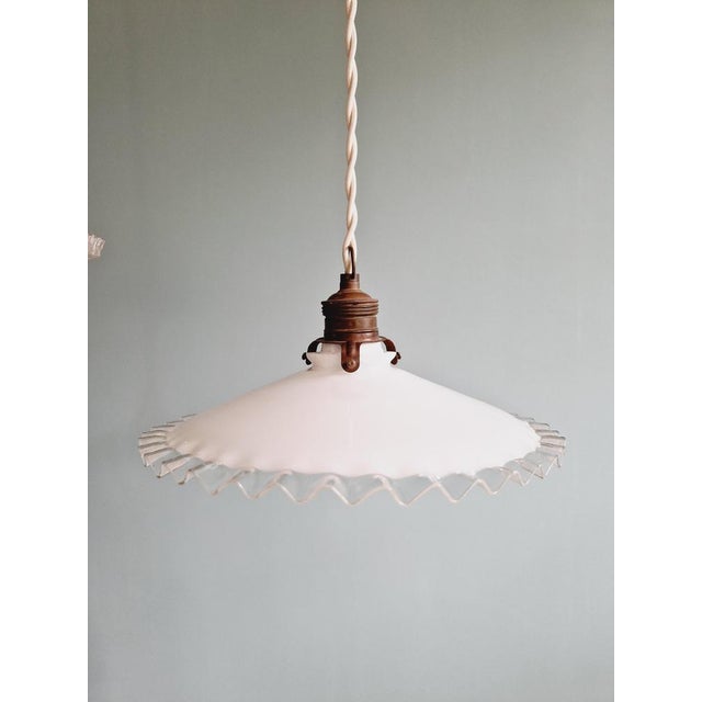 Suspension Light in White White Opaline, 1930s For Sale - Image 13 of 17