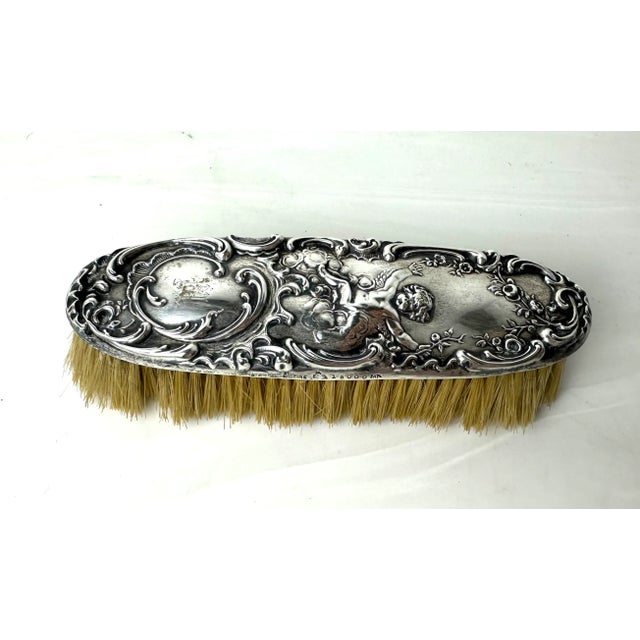 Late 19th Century 19th Century Sterling Silver Cherub Clothes Brush For Sale - Image 5 of 6