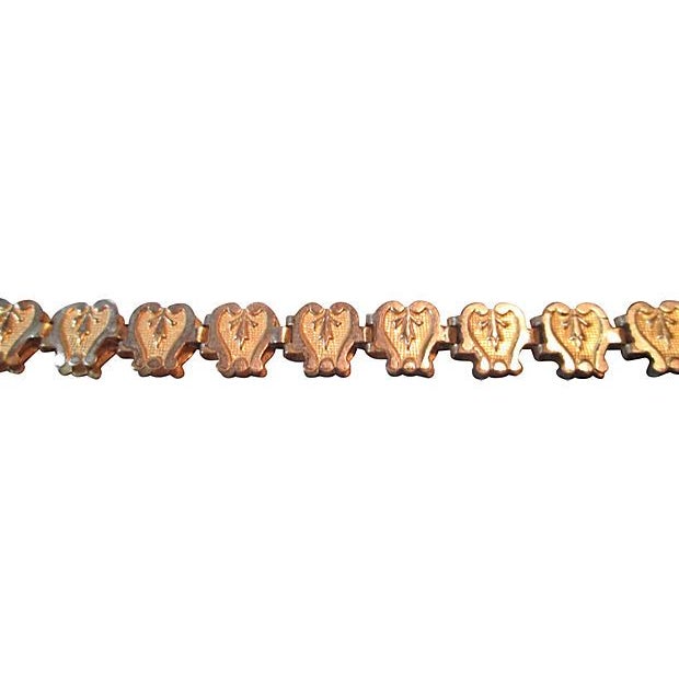 1930s ornate book chain necklace with invisible clasp within the centerpiece and paw foot detail. Cameo, .75"L x .4"W x...