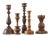 Scandinavian Wooden Candleholders, Set of 5 For Sale