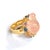 Bochic “Orient” Turtle Rose Quartz & Sapphires Ring Set In 18K Gold & Silver, Size 5.5 For Sale - Image 4 of 8