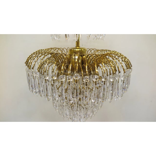 【VINTAGE HOLLYWOOD】Chandelier Crystal Hairpin Huge Vintage Hollywood Regency Glam Chandelier Lead Crystal