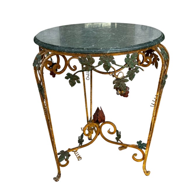 1990s Charles Pollock for William Switzer Iron & Marble Italian Side Table For Sale - Image 5 of 7