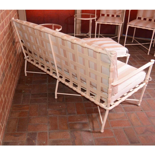 Brown Jordan Cast Metal Outdoor Settee, Ottoman & Accent Tables For Sale In New York - Image 6 of 12