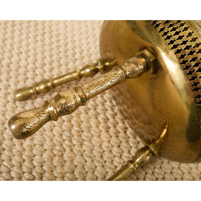 Pair of Middle Eastern Moorish Pierced Brass Stools For Sale - Image 11 of 12