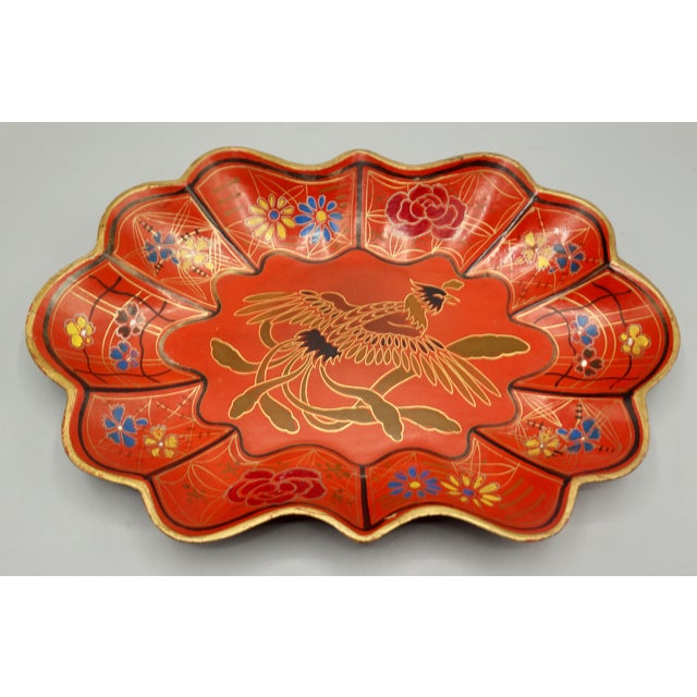 Early 20th Century Antique Japanese Lacquer Papier Mache Tray For Sale - Image 5 of 8