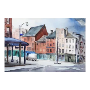 1950s "Peck Slip P4.24" Watercolor Painting by Eve Nethercott