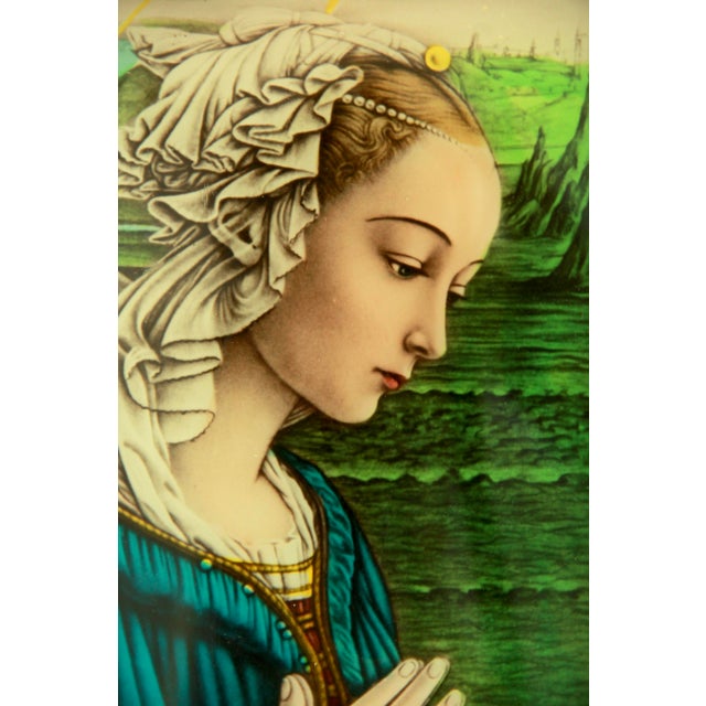 Mid-Century Modern Art Deco Lippina St. Mary Illuminated Wall Picture, Italy, 1940s For Sale - Image 3 of 10