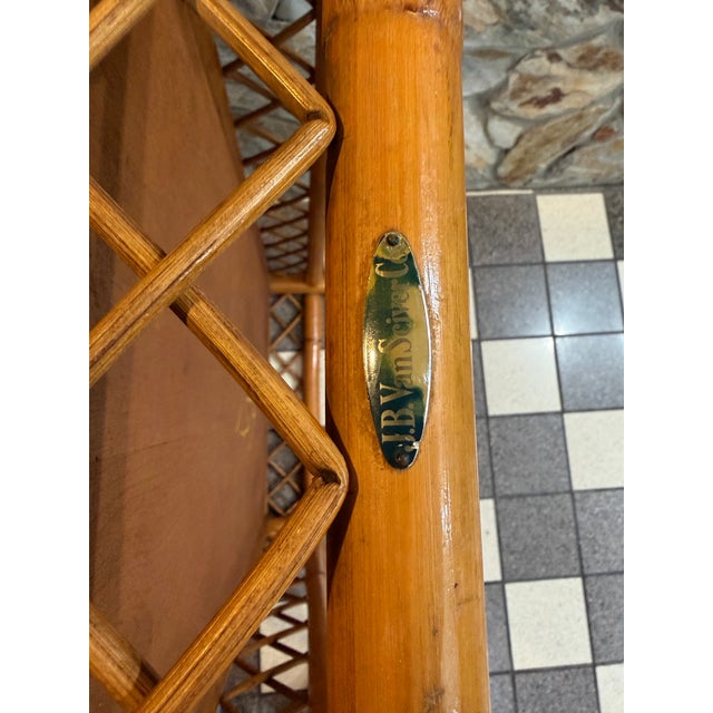 Wood Vintage Bamboo Coffee Table With Formica Top and Wood Shelf For Sale - Image 7 of 7