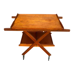 1960s Danish Modern Mid Century Laurids Lonborg Teak Cocktail Bar Cart
