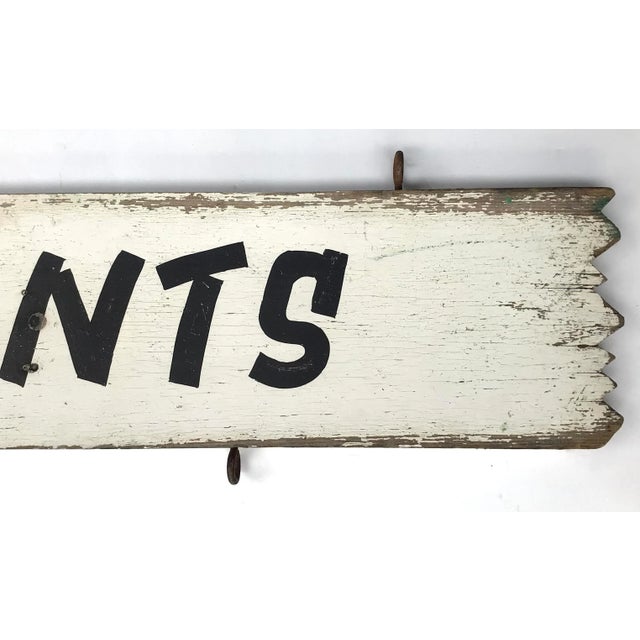 American Vintage Black and White Wood Plants Sign For Sale - Image 3 of 6