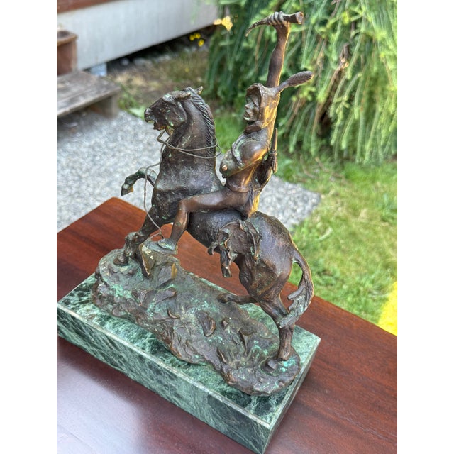 1970s Frederic Remington Bronze Indian on Horse W/Knife Signed ! For Sale In Seattle - Image 6 of 8