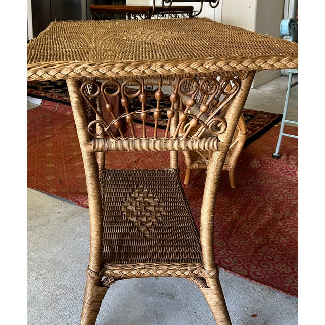 Ralph Lauren Ralph Lauren Safari Collection Woven Wicker Rattan Side Table For Sale - Image 4 of 6